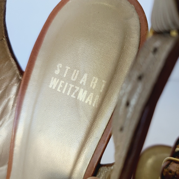 Stuart Weitzman Raffia Animal Print Slingback Wedges Size 7.5 - Picture 5 of 7